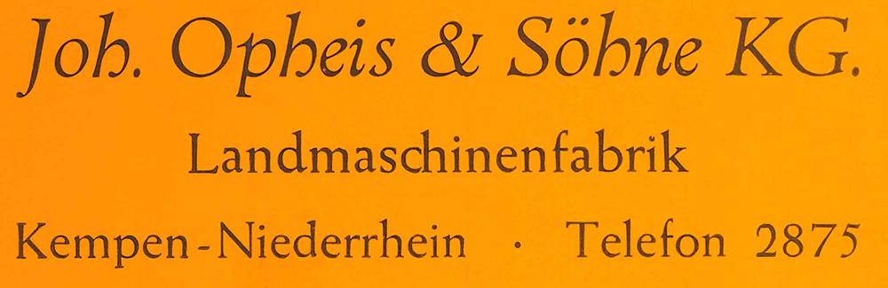 Opheis & Söhne KG, Landmaschinenfabrik